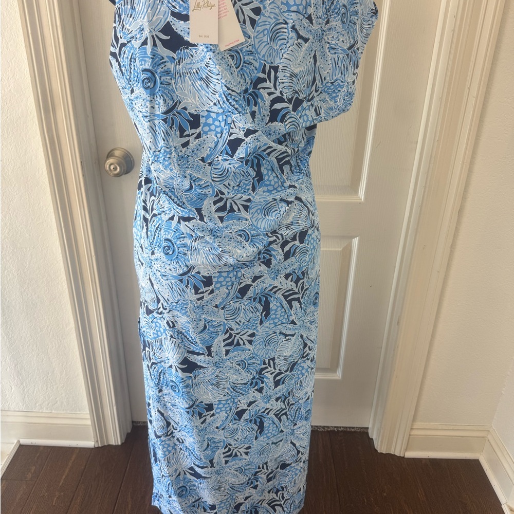 NWT Lilly Pulitzer Sz M Talli Maxi Bonaire Blue Coastal Dress - Picture 6 of 12
